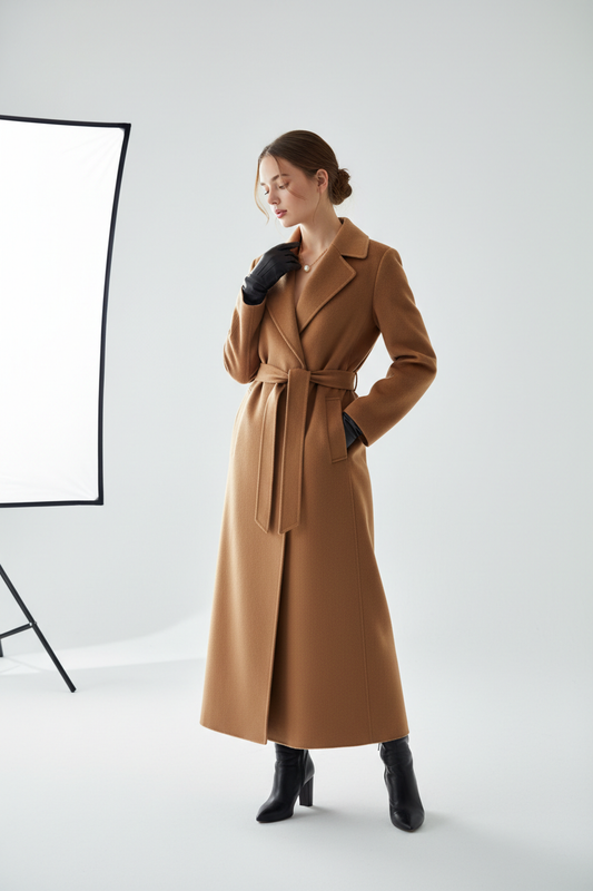 Long Coat in Dark Gray - Back View