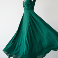 Emerald Green Midi Dress - Angle