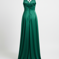 Emerald Green Midi Dress - Back