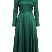 Emerald Green Midi Dress - Front