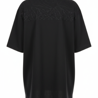 Oversized T-Shirt in Charcoal Black - Back View