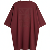 Oversized T-Shirt in Deep Wine Red - Back View