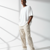 Oversized T-Shirt in Ivory White - Model Wearing