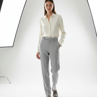 Formal Trousers in Light Gray - Model Wearing