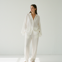 Casual Shirt in Ivory White - Model Wearing