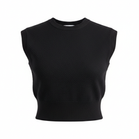 Crop Top in Jet Black - Front View