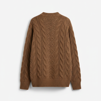 Knit Sweater in Mocha Brown - Back View