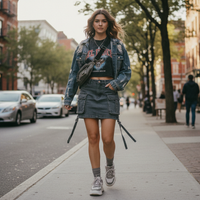 Grey Cargo Skirt