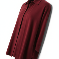 Casual Shirt in Deep Wine Red - 45 Degree Angle