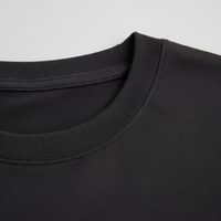 Oversized T-Shirt in Charcoal Black - Neckline Detail