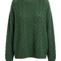 Knit Sweater in Forest Green - Front View