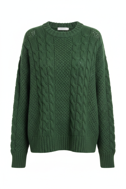 Knit Sweater in Mocha Brown - Front View