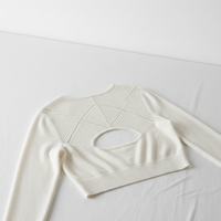 Crop Top in Soft White - Back View