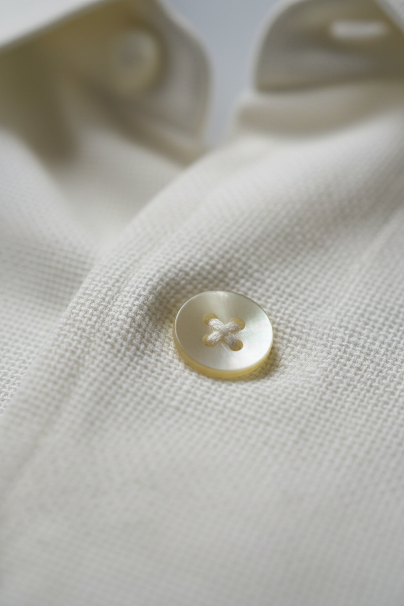 Casual Shirt in Ivory White - Fabric Detail