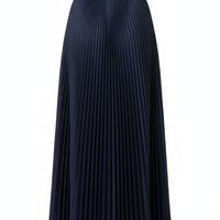 Pleated Skirt in Midnight Blue - Back View