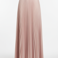 Pleated Skirt in Blush Pink - Front View