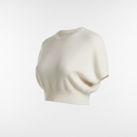 Crop Top in Soft White - 45 Degree Angle