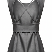 Sleeveless Top in Charcoal - Back View
