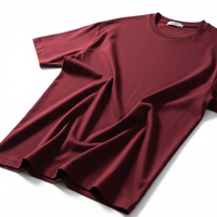Oversized T-Shirt in Deep Wine Red - 45 Degree Drape