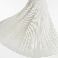 Pleated Skirt in Pearl White - 45 Degree Angle