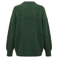 Knit Sweater in Forest Green - Back View