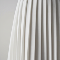 Pleated Skirt in Pearl White - Pleat Detail