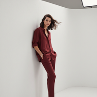 Casual Shirt in Deep Wine Red - Model Wearing