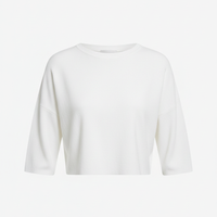Crop Top in Soft White - Front View