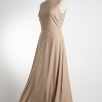 Midi Dress in Soft Beige - 45 Degree Angle
