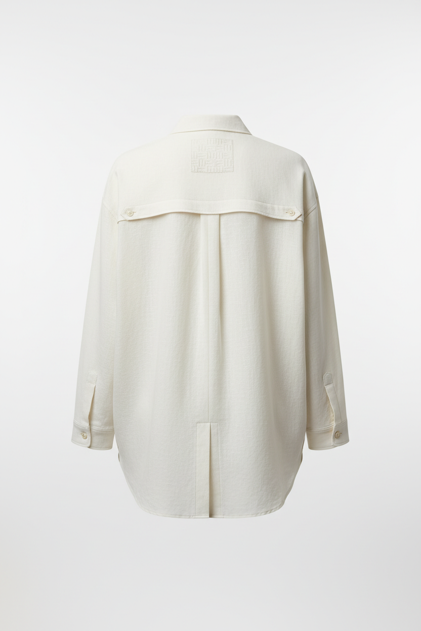 Casual Shirt in Ivory White - Back View