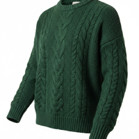 Knit Sweater in Forest Green - 45 Degree Angle