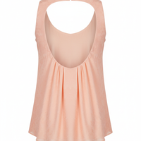 Sleeveless Top in Soft Peach - Back View