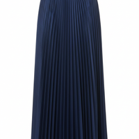 Pleated Skirt in Midnight Blue - Front View