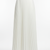 Pleated Skirt in Pearl White - Front View