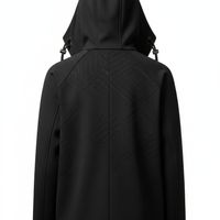 Hooded Jacket in Jet Black - Back View