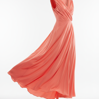 Wrap Dress in Soft Coral - 45 Degree Angle