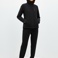 Hooded Jacket in Jet Black - Model Wearing