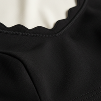 Crop Top in Jet Black - Fabric Detail
