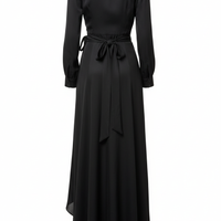 Wrap Dress in Classic Black - Back View