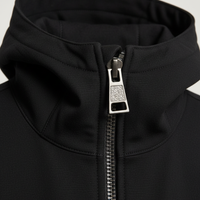 Hooded Jacket in Jet Black - Fabric Detail