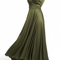 Wrap Dress in Olive Green - 45 Degree Angle