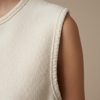 Sleeveless Top in Ivory - Fabric Detail