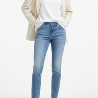 Slim-Fit Jeans in Light Blue Wash - Model Wearing