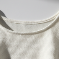 Crop Top in Soft White - Fabric Detail