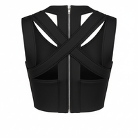 Crop Top in Jet Black - Back View