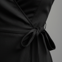 Wrap Dress in Classic Black - Fabric Detail