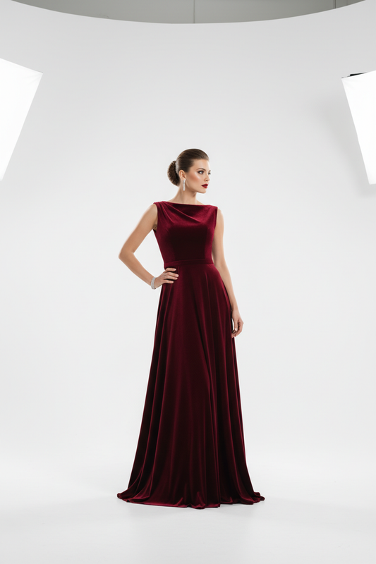 Evening Dress in Classic Black - Model Wearing