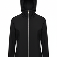 Hooded Jacket in Jet Black - Front View
