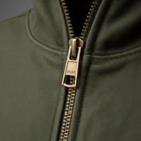 Hooded Jacket in Army Green - Fabric Detail