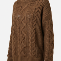 Knit Sweater in Mocha Brown - 45 Degree Angle